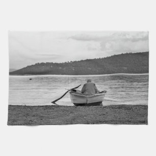 Culturele foto van de Egeïsche visser Theedoek