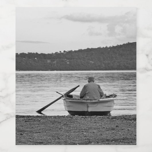 Culturele foto van de Egeïsche visser Wijn Etiket (Enkel label)