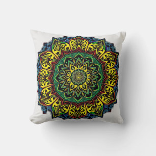 Culturele mandala's met geometrische patronen kussen