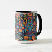 Culturele saffier "Epochal Symmetry" Artisan Combo Mok (Voorkant rechts)