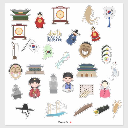 Culturele Schatten van Korea Stickers Vel (Vel)
