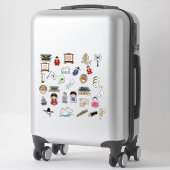 Culturele Schatten van Korea Stickersblad Sticker (Koffer)