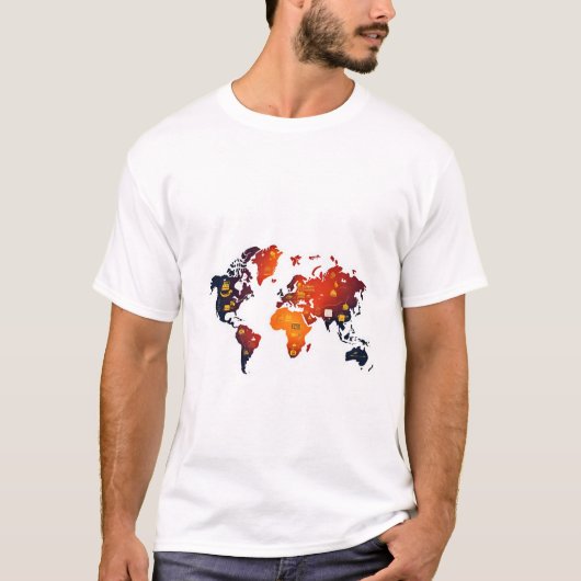 Culturele Wereldkaart T-shirt (Voorkant)