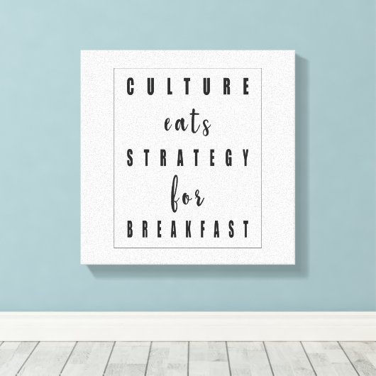 Cultuur eet strategie voor het ontbijt canvas afdruk (Insitu (Houten vloer))