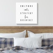 Cultuur eet strategie voor het ontbijt canvas afdruk (Insitu (Slaapkamer))