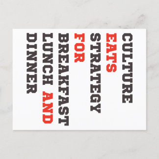Cultuur eet strategie voor ontbijt, lunch en meer briefkaart