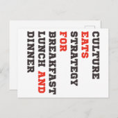 Cultuur eet strategie voor ontbijt, lunch en meer briefkaart (Voorkant / Achterkant)
