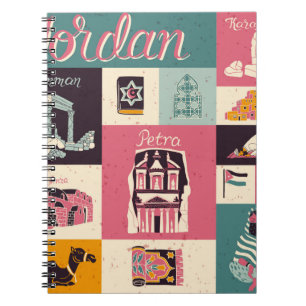 Cultuur en nationale kleur van Jordanië. COLLECTIE Notitieboek