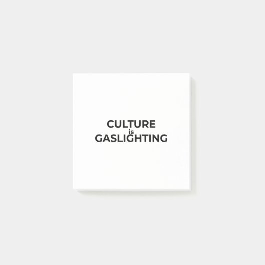 Cultuur is Gaslighten Minimalistische Professional Post-it® Notes (Voorkant)