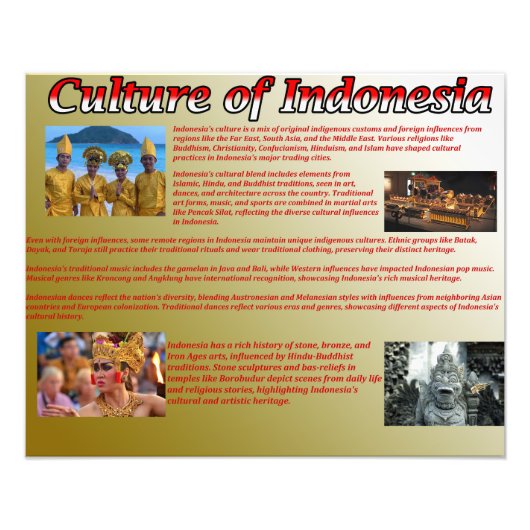 Cultuur van Indonesië Foto Afdruk (Voorkant)