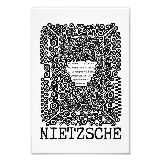 CULTUUR verkeert in een gevarenfilosofie, nietzsch Foto Afdruk (Voorkant)