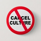 Cultuurgevaar annuleren ronde button 5,7 cm (Voorkant)