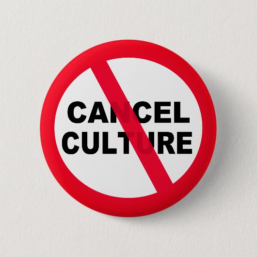 Cultuurgevaar annuleren ronde button 5,7 cm (Voorkant)