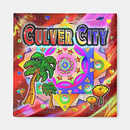 Culver City Tropical Friends Magnet (Voorkant)