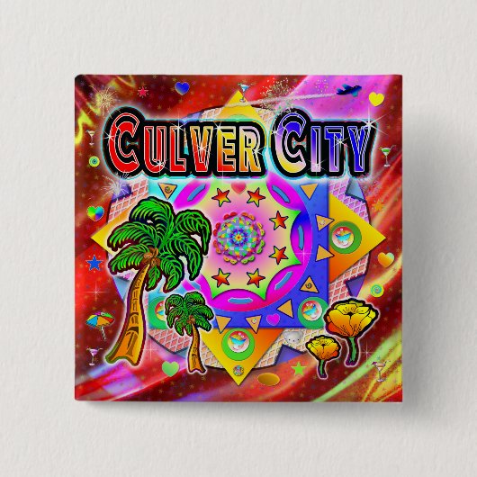 Culver City Tropische Vrienden Button (Voorkant)