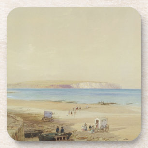 Culver Cliff, eiland of Wight (m/c, pen & inkt, li Onderzetter