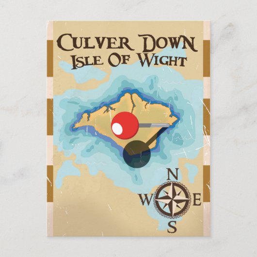 Culver Down Isle of Wight Engeland reisposter Briefkaart (Voorkant)