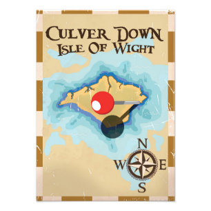 Culver Down Isle of wight England reisposter Foto Afdruk