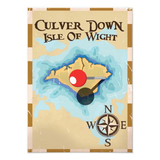 Culver Down Isle of wight England reisposter Foto Afdruk (Voorkant)