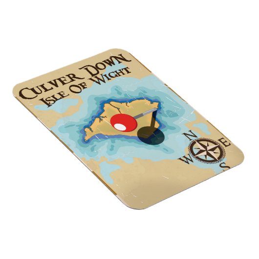Culver Down Isle of wight England reisposter Magneet (Rechterzijde)