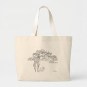 Culzean Castle Highlander en Scottie Dog Canvas ta Grote Tote Bag (Voorkant)