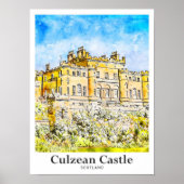 Culzean Castle Scotland Travel Waterverf Poster (Voorkant)
