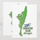 Cumberland eiland Georgia Kaart (Voorkant / Achterkant)