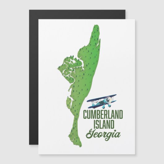 Cumberland eiland Georgia Kaart (Voorkant / Achterkant)