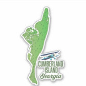 Cumberland eiland Georgia Kaart Sticker (Voorkant)