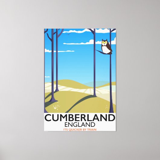 Cumberland, Engeland, reisposter. Canvas Afdruk (Voorkant)
