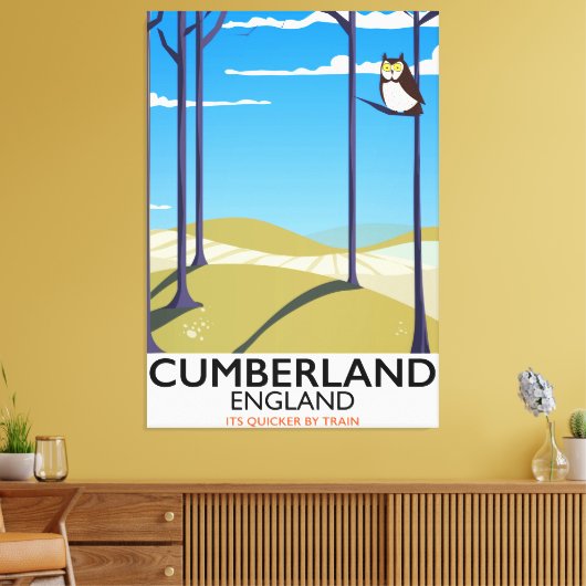 Cumberland, Engeland, reisposter. Canvas Afdruk (Insitu (Woonkamer))