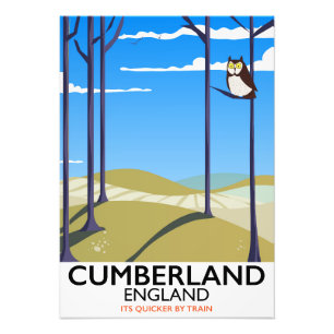 Cumberland, Engeland vintage reisposter. Foto Afdruk