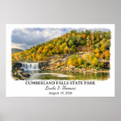 Cumberland Falls State Park Kentucky, Aquarel Poster (Voorkant)