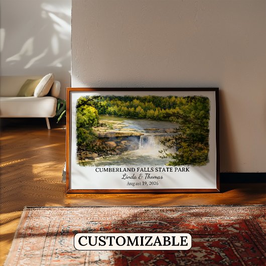 Cumberland Falls State Park Kentucky, Aquarel Poster