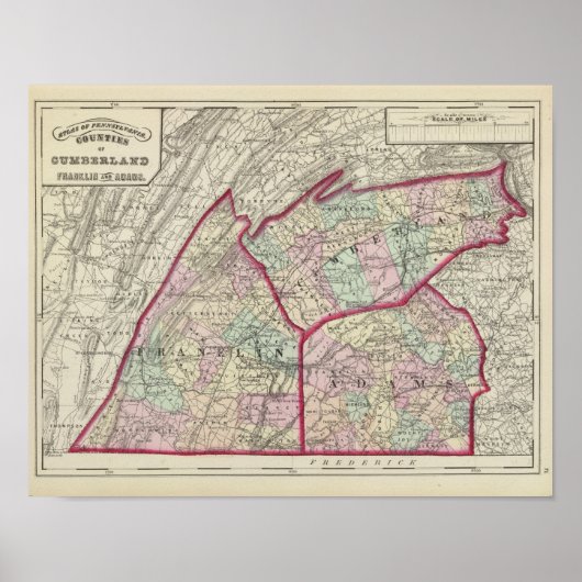 Cumberland, Franklin, provincie Adams Poster (Voorkant)
