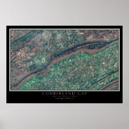 Cumberland Gap National Park Satellite Map Poster