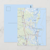 Cumberland Island Georgia Kust Kaart Ansichtkaart (Voorkant / Achterkant)