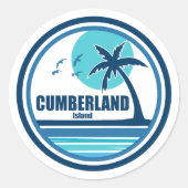 Cumberland Island Georgia Palmboom Vogels Ronde Sticker (Voorkant)