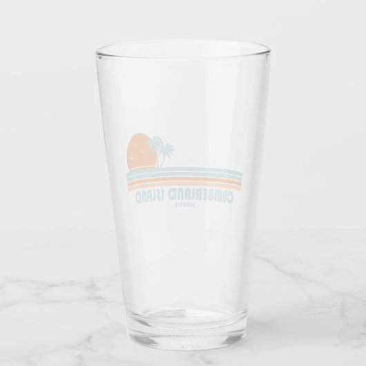 Cumberland Island Georgia Sun Palm Trees Glas (Achterkant)