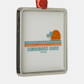 Cumberland Island Georgia Sun Palm Trees Metalen Ornament (Rechts)
