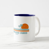 Cumberland Island Georgia Sun Palm Trees Tweekleurige Koffiemok (Voorkant rechts)