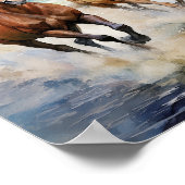 Cumberland Island National Park Horses Waterverf Poster (Hoek)