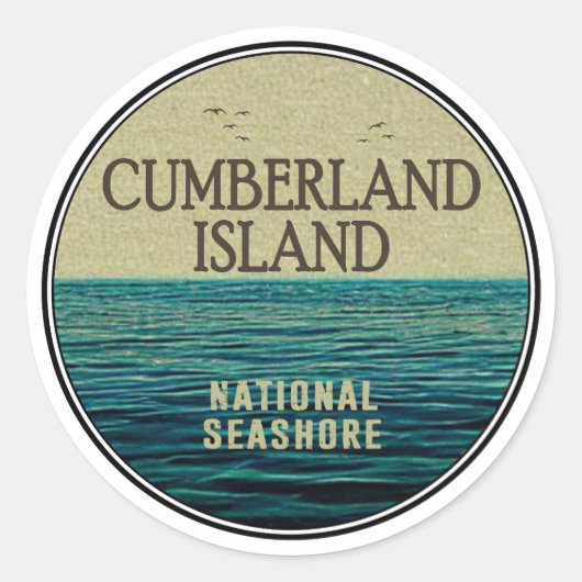 Cumberland Island National Seashore Ocean Birds Ronde Sticker (Voorkant)