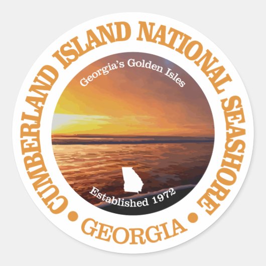 Cumberland Island National Seashore Ronde Sticker (Voorkant)