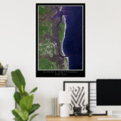 Cumberland Island National Seashore Satellite Map Poster (Thuiskantoor)