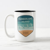 Cumberland Island National Seashore Seagulls Tweekleurige Koffiemok (Links)