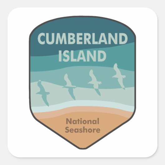 Cumberland Island National Seashore Seagulls Vierkante Sticker (Voorkant)