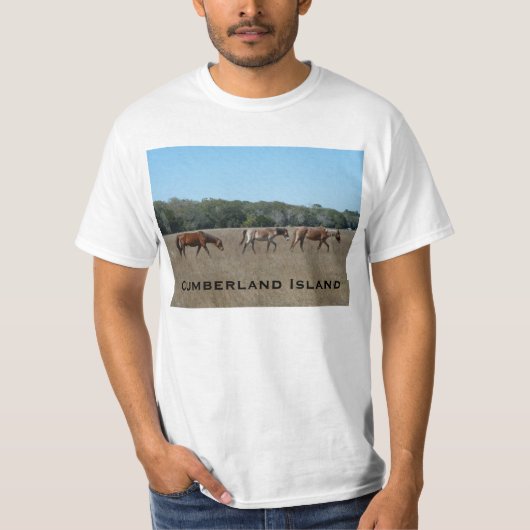 Cumberland Island Wilde paarden T-Shirt Shirt GA (Voorkant)