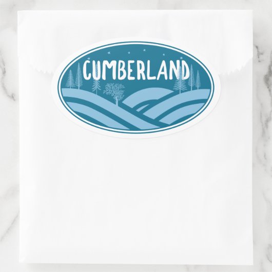 Cumberland Maryland Outdoors Ovale Sticker (Tas)