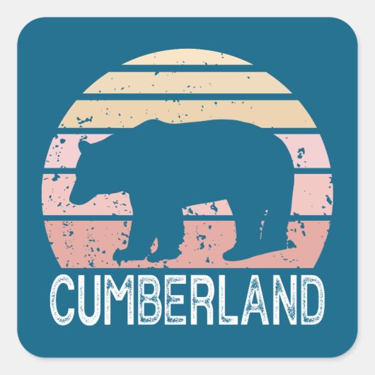 Cumberland Maryland Retro Beer Vierkante Sticker (Voorkant)